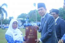 UPACARA BENDERA DALAM RANGKA MEMPERINGATI HUT KORPRI KE 48 TAHUN KOTA PRABUMULIH.