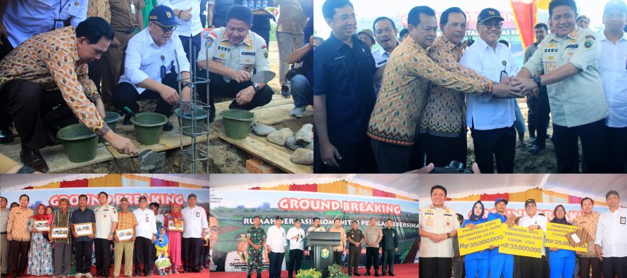 WALIKOTA PRABUMULIH BERSAMA GUBERNUR SUMSEL DAN DIRJEN PENYEDIAAN PERUMAHAN PUPR LETAKKAN BATU PERTAMA PEMBANGUNAN PERUMAHAN BAGI PETUGAS KEBERSIHAN KOTA PRABUMULIH