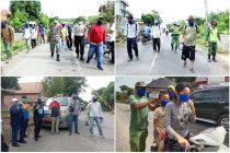 Dinas Kominfo Prabumulih Bagikan Masker dan Penyemprotan Disinfektan di Kelurahan Sungai Medang