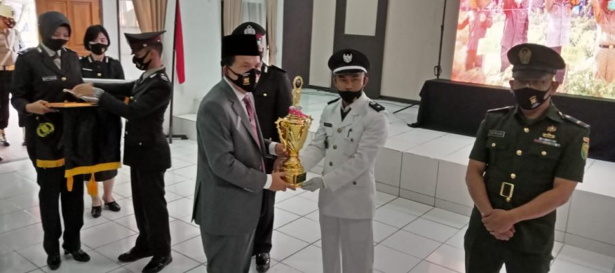 Upacara via zoom dalam memperingati HUT Bhayangkara ke 74
