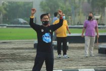 Senam bersama di Halaman Pemerintah kota prabumulih