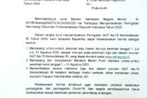 Surat Walikota Prabumulih Tentang Partisiapasi Menyemarakkan  Peringatan  HUT ke-75 Kemerdekaan RI Tahun 2020