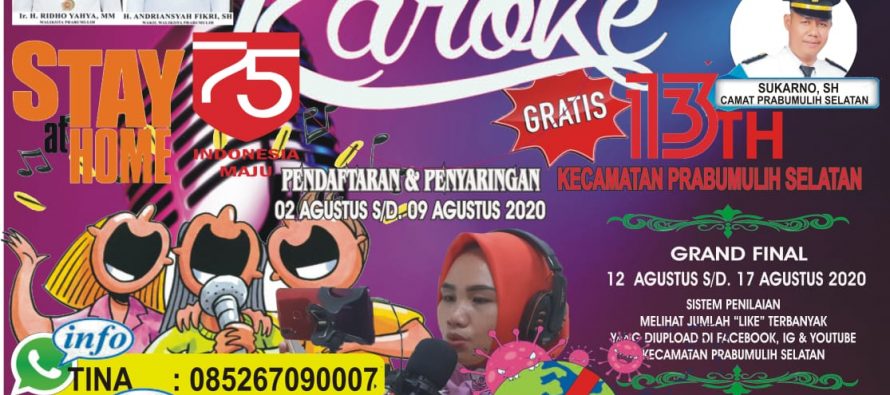 Rayakan HUT RI Ke-75 dan HUT Kecamatan Ke-13, Kecamatan Prabumulih Selatan Adakan Lomba Virtual Karaoke