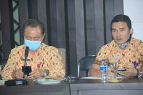 Vidcon Dialog Khusus Tentang Rencana Undang-Undang Cipta Kerja di Ruang Rapat Lt.I Pemerintah Kota Prabumulih