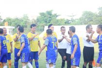 Pertandingan Sepak Bola antara Persipra Prabumulih VS Old Star Pali.