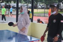 Senam bersama di halaman Pemerintah Kota Prabumulih