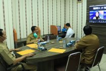 Rapat Koordinasi Bidang Politik dan Pemerintahan Umum Terkait Persiapan Pemilu dan Pilkada Serentak Tahun 2024 Secara Virtual.