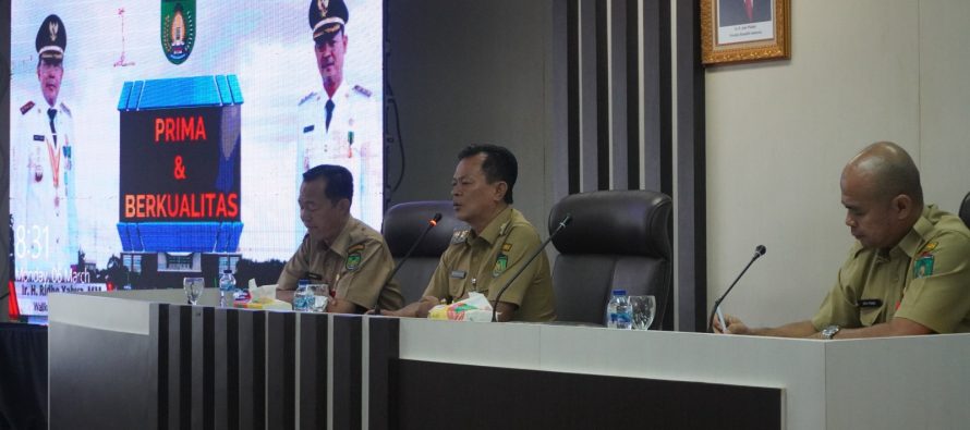 Rapat Bulanan Di Kantor Pemerintah Kota Prabumulih