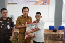 Launching Penyaluran Cadangan Pangan Pemerintah. Di Gedung Serba Guna ( GSG ) Desa Pangkul, Kec. Cambai Kota Prabumulih