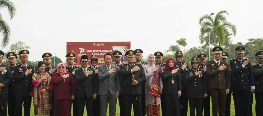PERINGATAN HUT BHAYANGKARA KE 77 DI KOTA PRABUMULIH