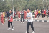 RUTINITAS SENAM PAGI DI HALAMAN KANTOR PEMKOT PRABUMULIH