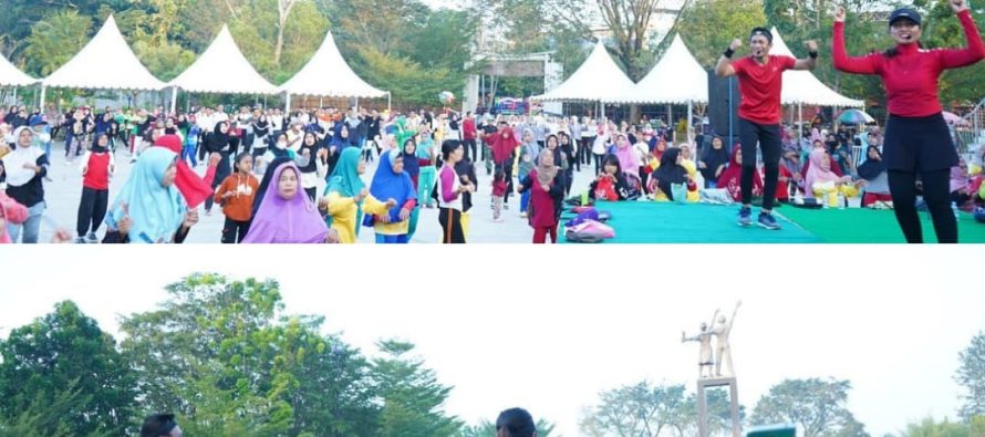 SENAM SEHAT PEMERINTAH KOTA PRABUMULIH BERSAMA MASYARAKAT DI TAMAN PRABUJAYA