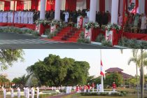 UPACARA PENURUNAN BENDERA MERAH PUTIH DALAM RANGKA KEMERDEKAAN REPUBLIK INDONESIA KE-78 DI KOTA PRABUMULIH TAHUN 2023