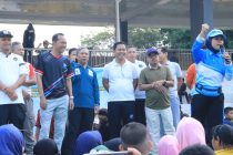 Senam Pagi Bersama Masyarakat Kota Prabumulih di Taman Kota Prabujaya