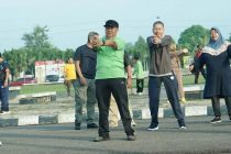 Kegiatan Senam Rutin di Halaman Pemerintah Kota Prabumulih