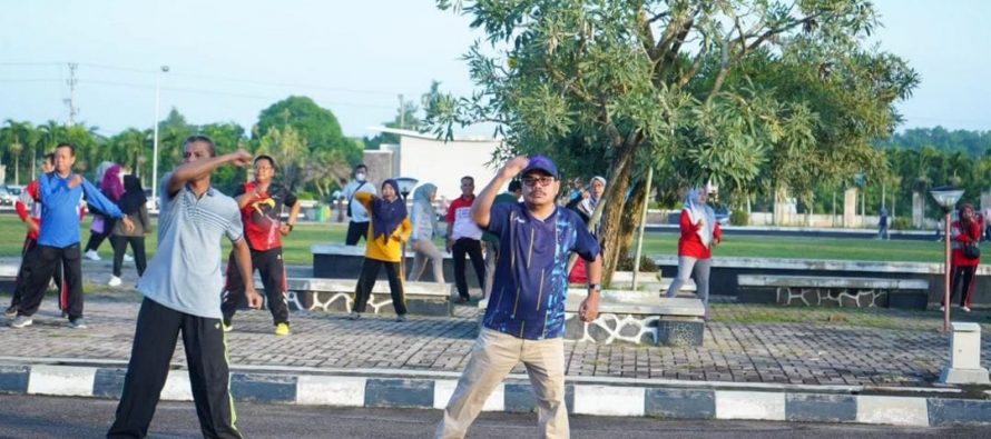 Senam Rutin Di Halaman Pemerintah Kota Prabumulih
