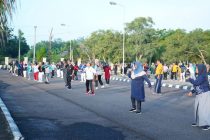 Senam Rutin di Halaman Pemerintah Kota Prabumulih