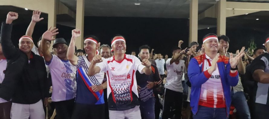 Acara Nonton Bareng (Nobar) pertandingan Memperebutkan Juara III AFC Cup digelar oleh Pemkot Prabumulih