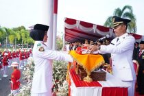 Pemerintah Kota Prabumulih melaksanakan upacara Pengibaran Bendera Merah Putih dalam rangka memperingati Hari Ulang Tahun (HUT) ke-79 Republik Indonesia