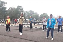 Senam Bersama di Halaman Pemerintah Kota Prabumulih