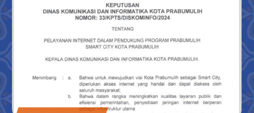 Keputusan Dinas Komunikasi dan Informatika Kota Prabumulih tentang Pelayanan Internet dalam Mendukung Program Prabumulih Smart City
