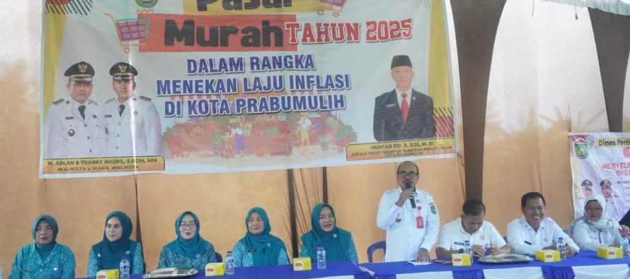 Pemkot Prabumulih Gelar Pasar Murah untuk Pengendalian Inflasi di Lapangan Voli Samping SMK Abadi Kelurahan Gunung Ibul