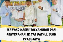 WAWAKO HADIRI TASYAKURAN DAN PENYERAHAN SK TPA FATHUL ULUM PRABU JAYA