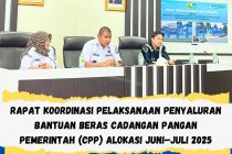 RAPAT KOORDINASI PELAKSANAAN PENYALURAN BANTUAN BERAS CADANGAN PANGAN PEMERINTAH (CPP) ALOKASI JUNI-JULI 2025