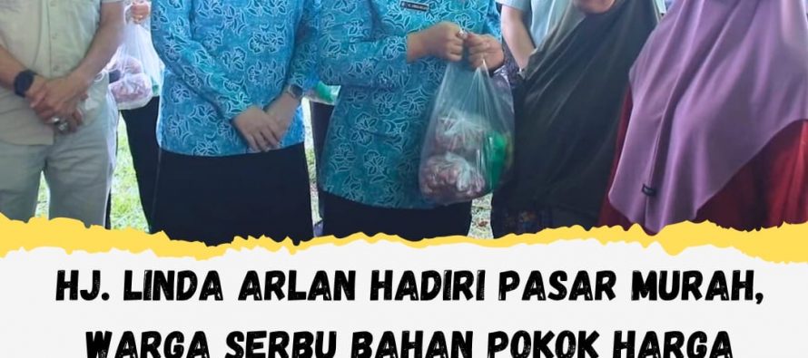 Hj. Linda Arlan Hadiri Pasar Murah, Warga Serbu Bahan Pokok Harga Terjangkau