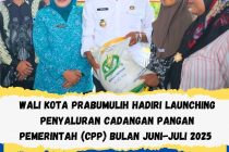 WALI KOTA PRABUMULIH HADIRI LAUNCHING PENYALURAN CADANGAN PANGAN PEMERINTAH (CPP) BULAN JUNI-JULI 2025