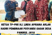 KETUA TP-PKK Hj. LINDA APRIANA ARLAN HADIRI PEMBINAAN POSYANDU GAGAK DESA PANGKUL JAYA