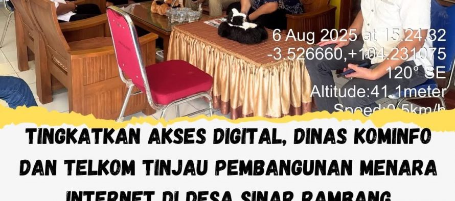TINGKATKAN AKSES DIGITAL, DINAS KOMINFO DAN TELKOM TINJAU PEMBANGUNAN MENARA INTERNET DI DESA SINAR RAMBANG