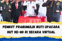 PEMKOT PRABUMULIH IKUTI UPACARA HUT KE-80 RI SECARA VIRTUAL