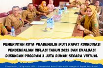 PEMERINTAH KOTA PRABUMULIH IKUTI RAPAT KOORDINASI PENGENDALIAN INFLASI TAHUN 2025 DAN EVALUASI DUKUNG PROGRAM 3 JUTA RUMAH SECARA VIRTUAL