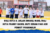 Wali Kota H.Arlan Di Wakili Wakil Wali Kota Franky Nasril Ikuti Senam Pagi ASN Pemkot Prabumulih