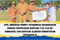 Apel Mingguan Pemkot Prabumulih Dirangkaikan dengan Penyerahan Bantuan TJSL PLN UIP Sumbagsel dan Bantuan Alsintan Kementerian Pertanian RI