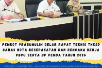 Pemkot Prabumulih Gelar Rapat Teknis TKKSD Bahas Nota Kesepakatan dan Rencana Kerja PBPU serta BP Pemda Tahun 2026