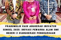 Prabumulih Raih Anugerah Inovator Sumsel 2025: Inovasi Pewarna Alam SMK Negeri 2 Dianugerahi Penghargaan