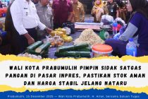 Wali Kota Prabumulih Pimpin Sidak Satgas Pangan di Pasar Inpres, Pastikan Stok Aman dan Harga Stabil Jelang Nataru