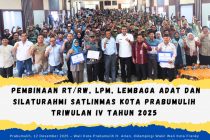 Pembinaan RT/RW, LPM, Lembaga Adat dan Silaturahmi Satlinmas Kota Prabumulih Triwulan IV Tahun 2025