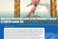 WALI KOTA PRABUMULIH HADIRI SAFARI RAMADHAN DI MASJID AL-HIDAYAH GUNUNG IBUL