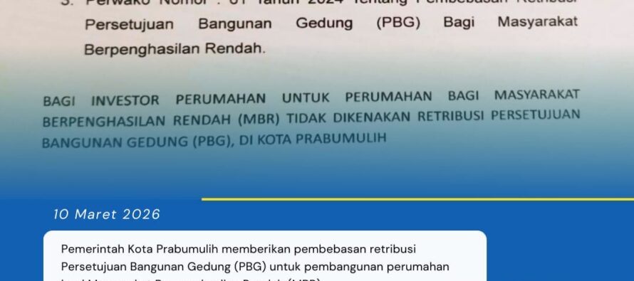 Kabar baik bagi para investor perumahan di Kota Prabumulih!